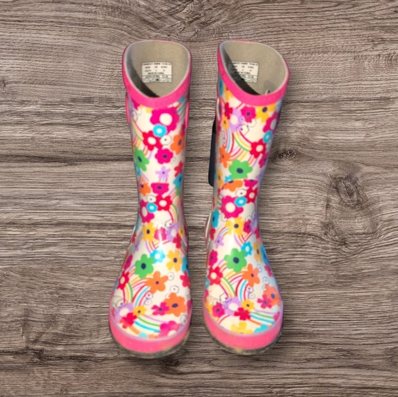 Bogs Rainboot Rainbow Flower Bone - Picture 4 of 7